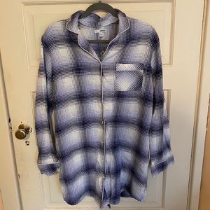 Fleece button up night gown